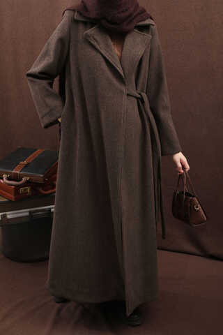 Yandan Bağlamalı Kaban Kahverengi - 14