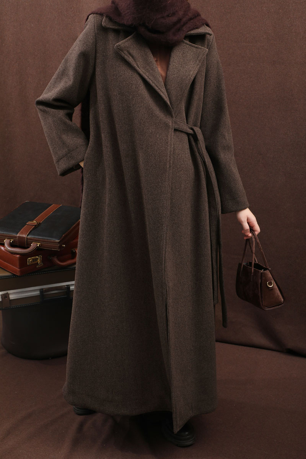 Yandan Bağlamalı Kaban Kahverengi - 14