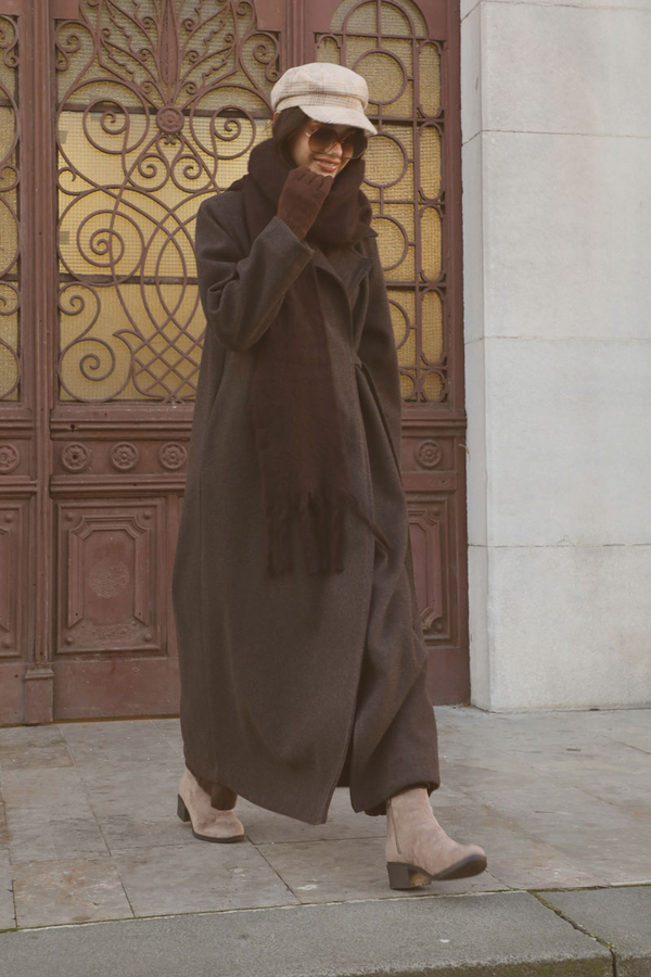 Yandan Bağlamalı Kaban Kahverengi - 5