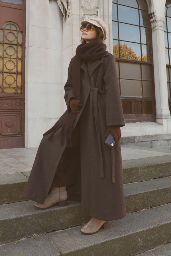 Yandan Bağlamalı Kaban Kahverengi - 2