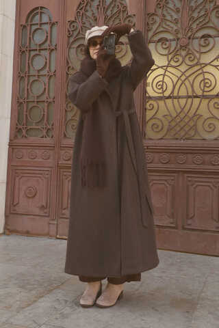 Yandan Bağlamalı Kaban Kahverengi - 1