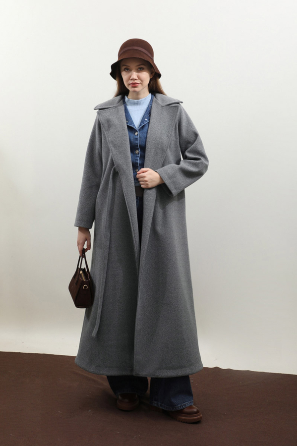 Yandan Bağlamalı Kaban Koyu Gri - 3