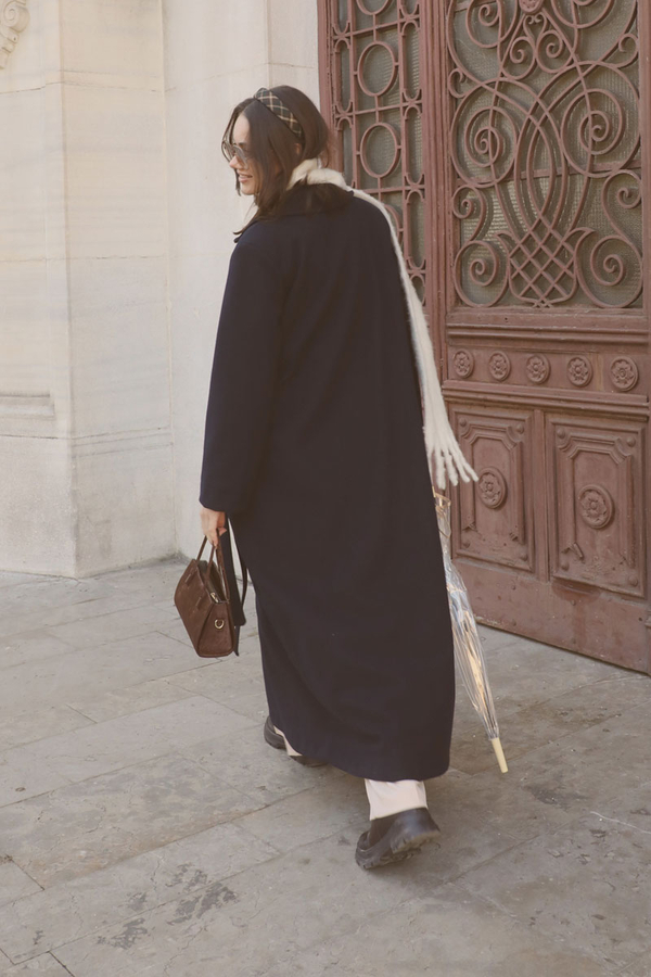 Yandan Bağlamalı Kaban Lacivert - 8