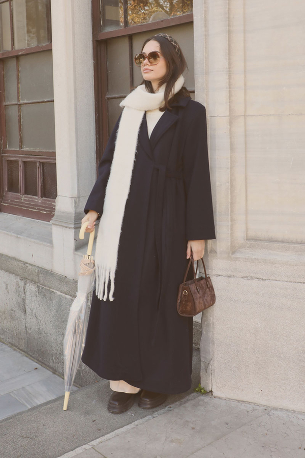 Yandan Bağlamalı Kaban Lacivert - 7