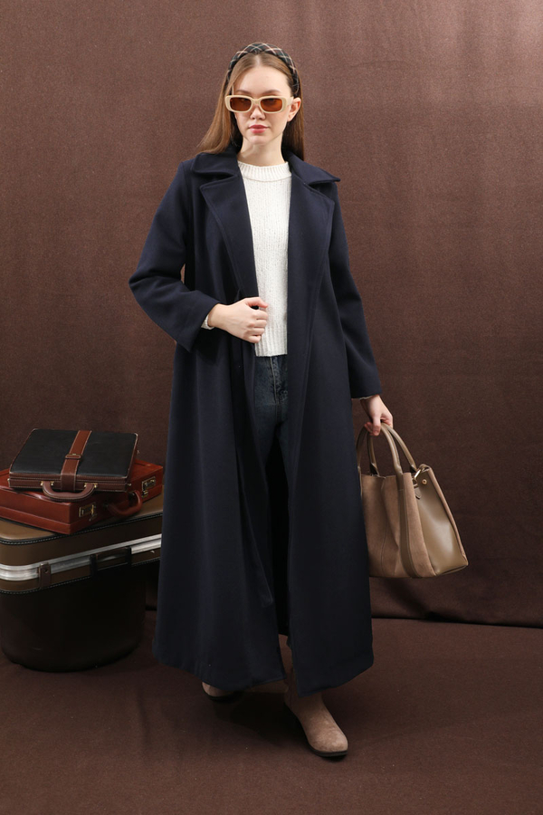 Yandan Bağlamalı Kaban Lacivert - 12