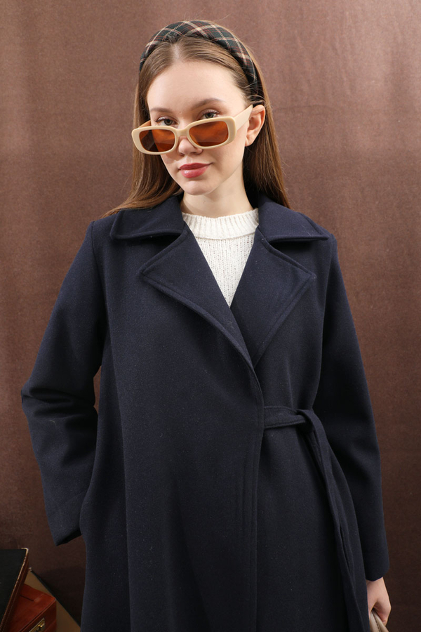 Yandan Bağlamalı Kaban Lacivert - 16