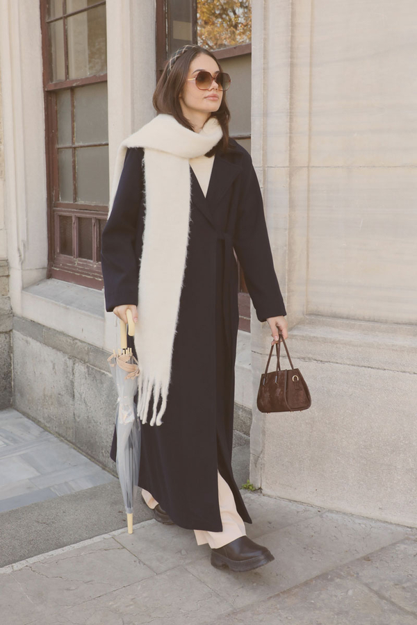 Yandan Bağlamalı Kaban Lacivert - 5