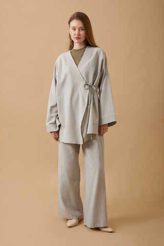 Yandan Bağlamalı Kimono Takım Taş - 1