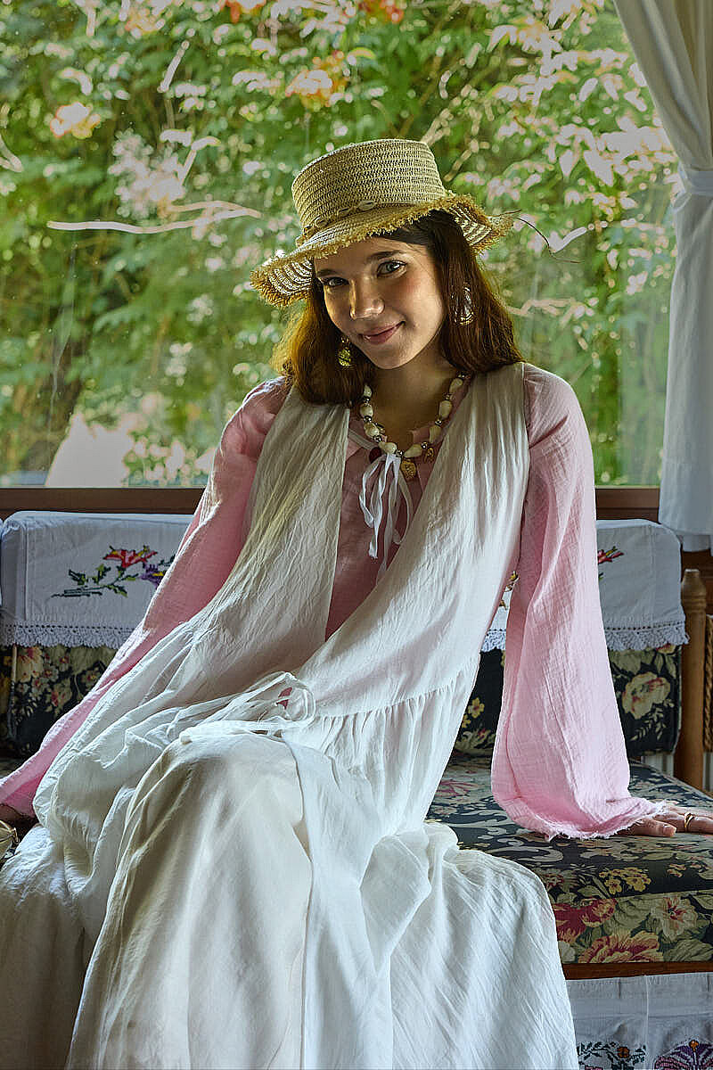 Yandan Bağlamalı Kruvaze Jile Beyaz - 6
