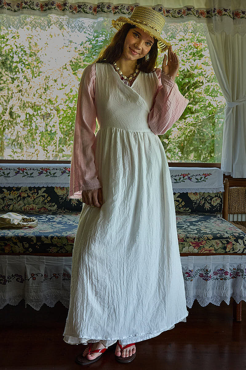 Yandan Bağlamalı Kruvaze Jile Beyaz - 4