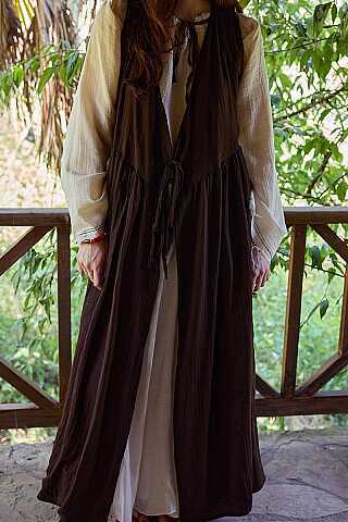 Yandan Bağlamalı Kruvaze Jile Kahve - 3