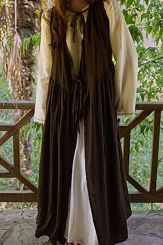Yandan Bağlamalı Kruvaze Jile Kahve - 3