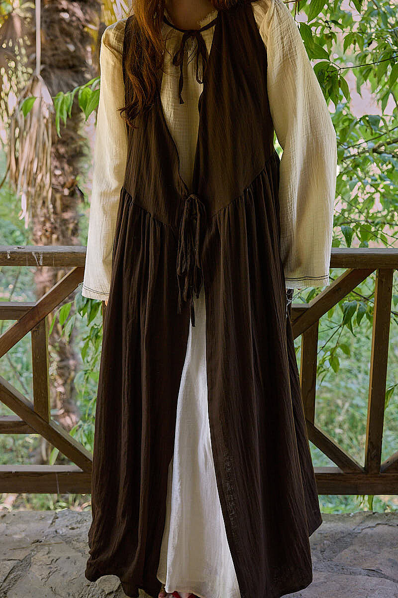 Yandan Bağlamalı Kruvaze Jile Kahve - 3