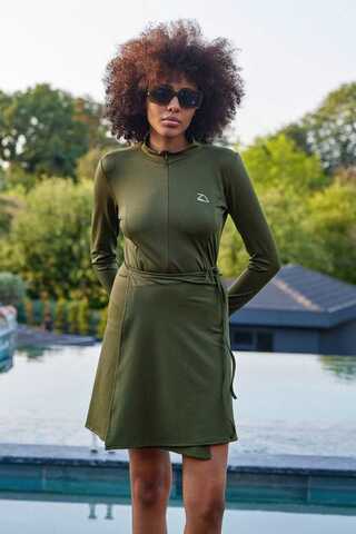 Yandan Bağlamalı Mayo Eteği Haki - 3