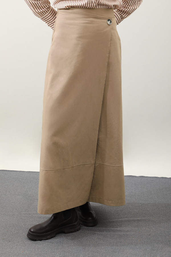 Yandan Bağlamalı Yelek Etek Takım Camel - 11