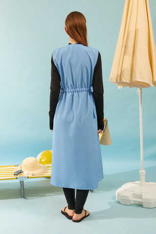 Yandan Bağlamalı Yelek Mayo Bebe Mavisi - 4