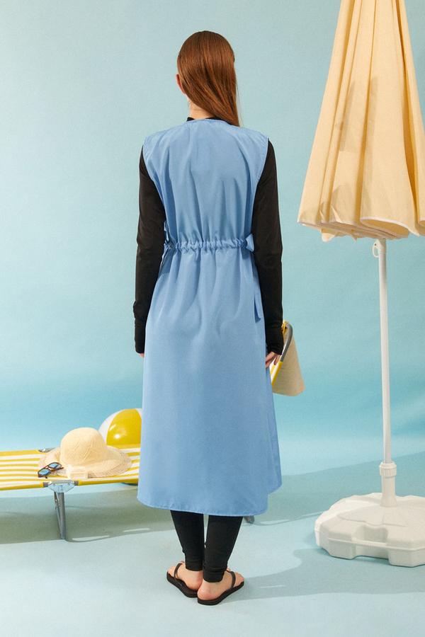 Yandan Bağlamalı Yelek Mayo Bebe Mavisi - 4