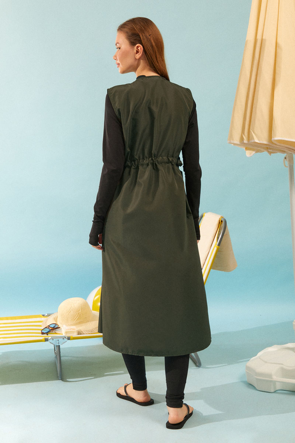 Yandan Bağlamalı Yelek Mayo Haki - 5