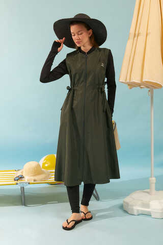 Yandan Bağlamalı Yelek Mayo Haki - 2