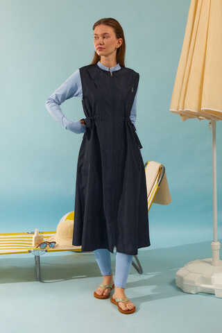 Yandan Bağlamalı Yelek Mayo Koyu Lacivert - 1