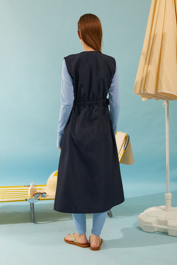 Yandan Bağlamalı Yelek Mayo Koyu Lacivert - 5