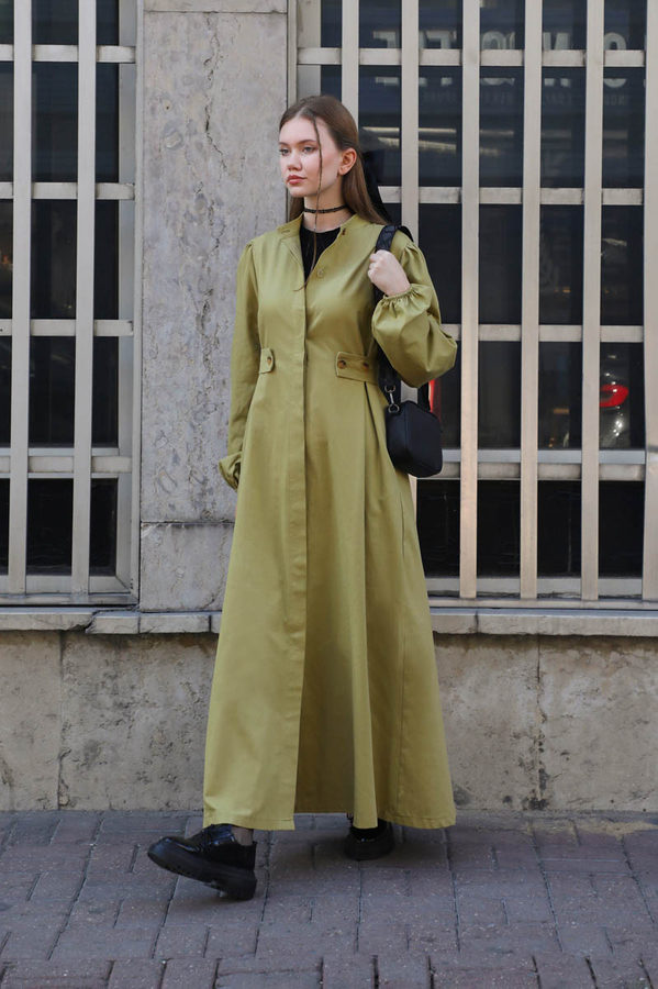 Yandan Kemerli Elbise Açık Yeşil 