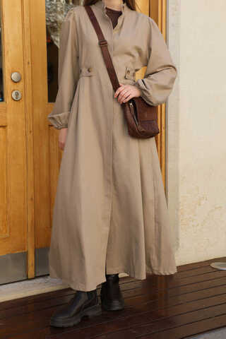 Yandan Kemerli Elbise Vizon - 5