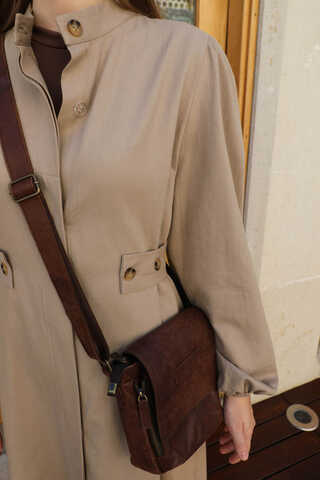 Yandan Kemerli Elbise Vizon - 8