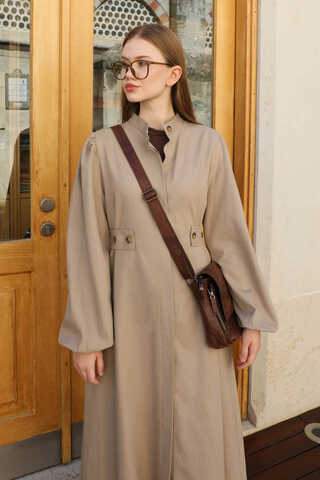 Yandan Kemerli Elbise Vizon - 9