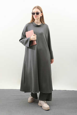 Yandan Yırtmaçlı Uzun Takım Antrasit - 3