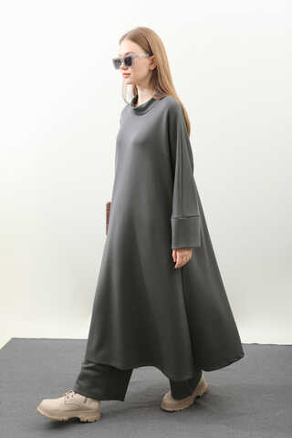 Yandan Yırtmaçlı Uzun Takım Antrasit - 1