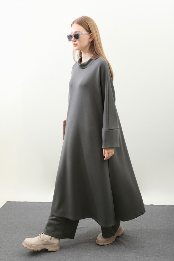 Yandan Yırtmaçlı Uzun Takım Antrasit - 1