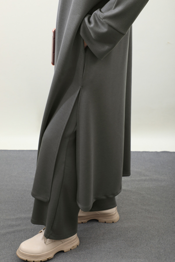 Yandan Yırtmaçlı Uzun Takım Antrasit - 6