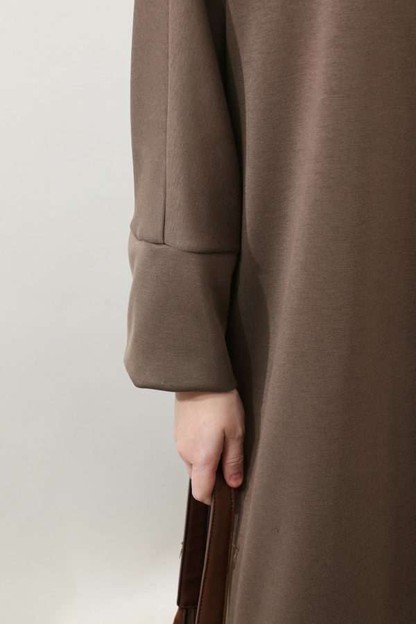 Yandan Yırtmaçlı Uzun Takım Kahverengi - 7