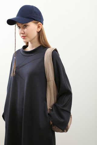 Yandan Yırtmaçlı Uzun Takım Koyu Lacivert - 6