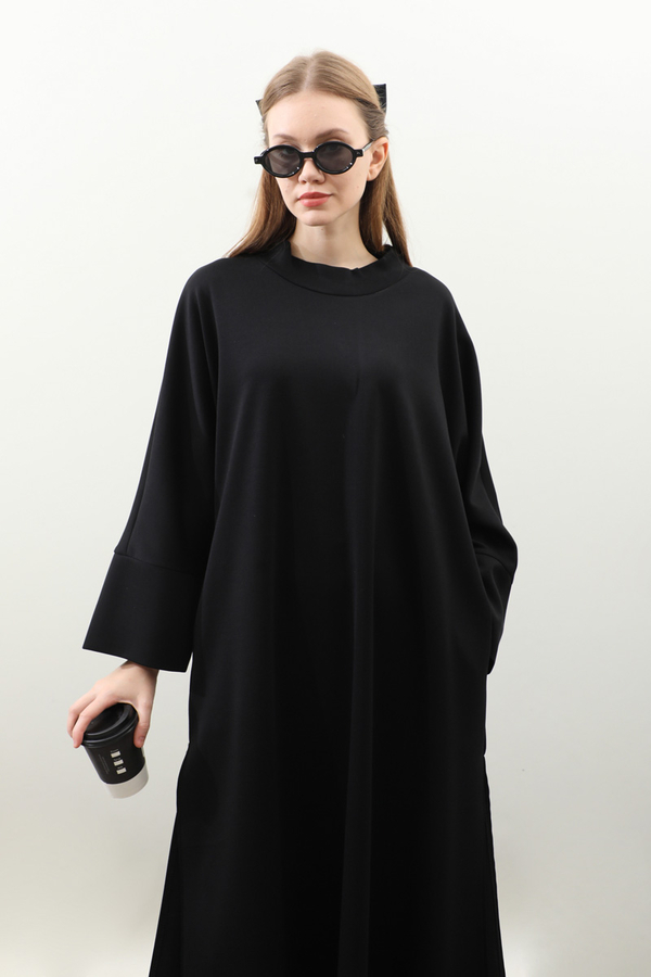 Yandan Yırtmaçlı Uzun Takım Siyah - 10