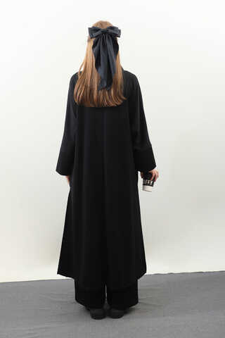 Yandan Yırtmaçlı Uzun Takım Siyah - 11