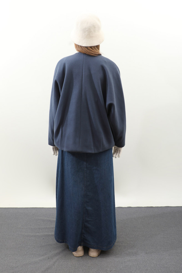 Yarasa Kısa Kol Ceket İndigo - 12