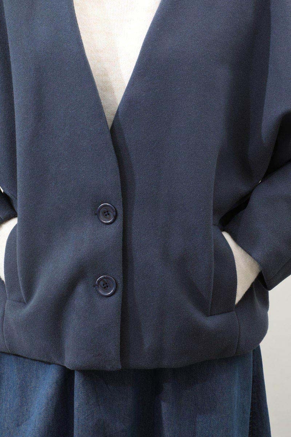 Yarasa Kısa Kol Ceket İndigo - 11