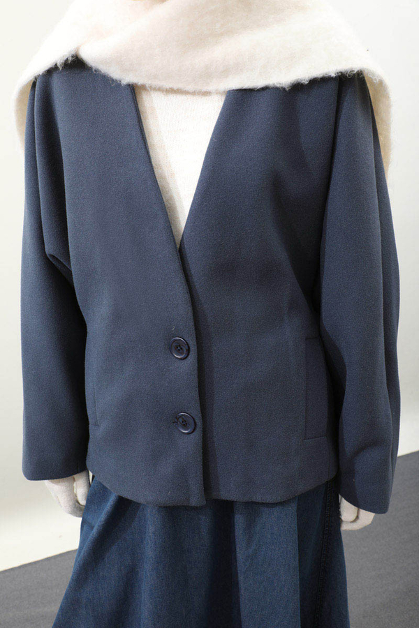 Yarasa Kısa Kol Ceket İndigo - 8