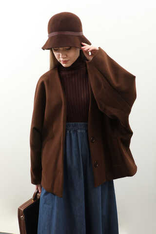 Yarasa Kısa Kol Ceket Kahverengi - 5