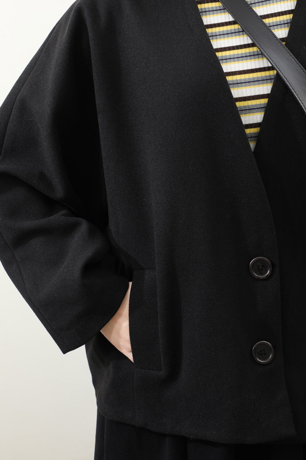 Yarasa Kısa Kol Ceket Siyah - 7