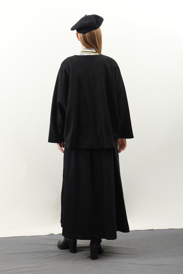 Yarasa Kısa Kol Ceket Siyah - 8