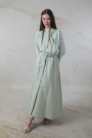 Yarasa Kol Keten Takım Bebe Mavisi - 1