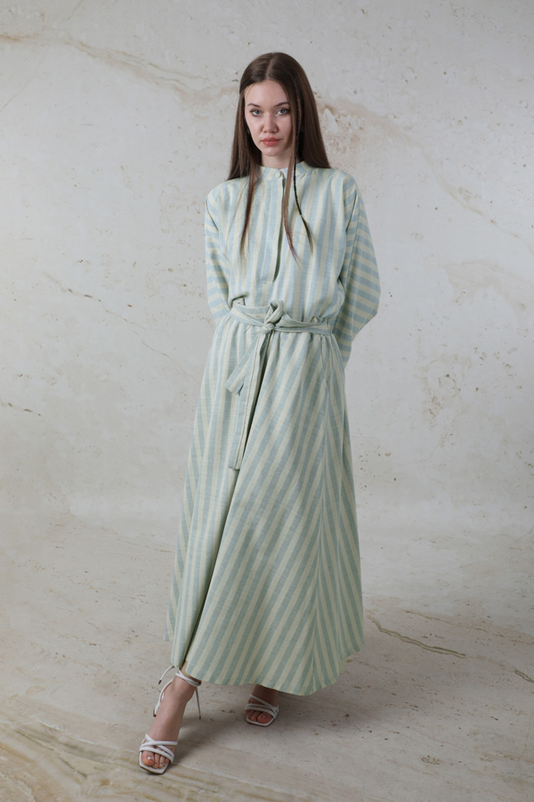 Yarasa Kol Keten Takım Bebe Mavisi - 1