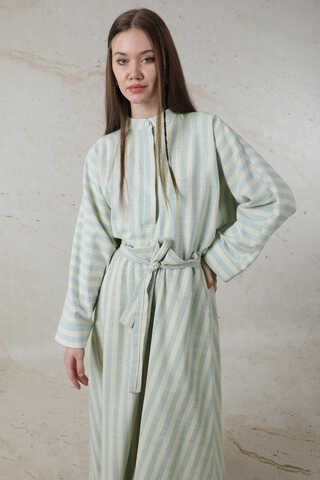 Yarasa Kol Keten Takım Bebe Mavisi - 2