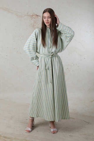 Yarasa Kol Keten Takım Bebe Mavisi - 3