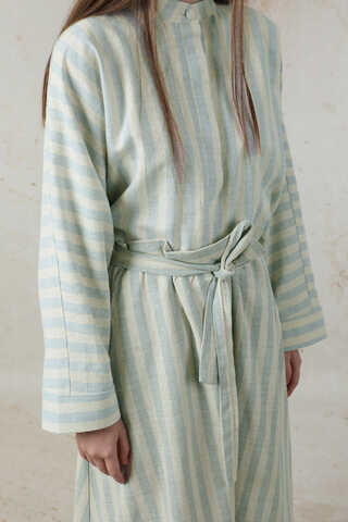 Yarasa Kol Keten Takım Bebe Mavisi - 4