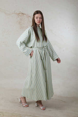 Yarasa Kol Keten Takım Bebe Mavisi - 5