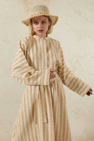 Yarasa Kol Keten Takım Camel - 2